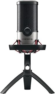 Cherry UM Series 3.0, 6.0 and 9.0 PRO RGB USB Microphone for PC, Mac, Gaming, Recording, Streaming, Podcasting, Studio and Computer Condenser. (UM 6.0 Silver)