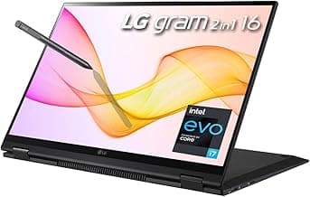 LG 2023 Gram 16" 2-in-1 Ultralight Laptop WQXGA IPS Touch Intel EVO i7-1360P 32GB RAM 1TB(512x2) NVMe SSD Iris Xe Graphics WiFi AX Backlit Fingerprint Fullday Battery Windows 11 w/Pen and RE USB