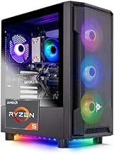 Skytech Shadow Gaming PC Desktop, Ryzen 5 5500 3.6 GHz (4.2GHz Turbo Boost), NVIDIA RTX 3050 6GB GDDR6, 500GB SSD, 16GB DDR4 RAM 3200, 650W Gold PSU, Wi-Fi, Win 11 Home