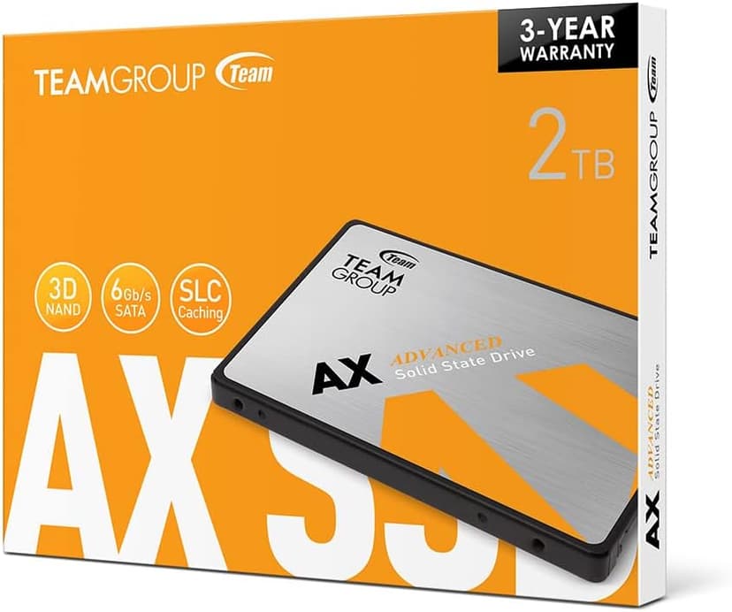 TEAMGROUP AX2 2TB 2 Pack 3D NAND TLC 2.5 Inch SATA III Internal Solid State Drive SSD (Read Speed 540 MB/s) Compatible with Laptop & PC Desktop T253A3002T0C1P1