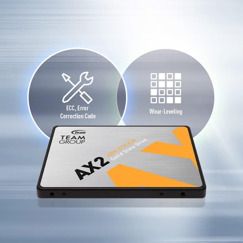 TEAMGROUP AX2 2TB 2 Pack 3D NAND TLC 2.5 Inch SATA III Internal Solid State Drive SSD (Read Speed 540 MB/s) Compatible with Laptop & PC Desktop T253A3002T0C1P1