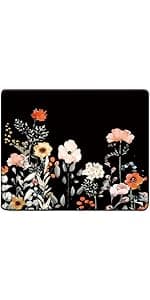 Mouse Pad with Wrist Support, Ergonomic Mouse Pad with Memory Foam Wrist Rest Cushion, Non-Slip Rubber Base Gaming Mice Pad for Home Office Computer Laptop, Flower Black