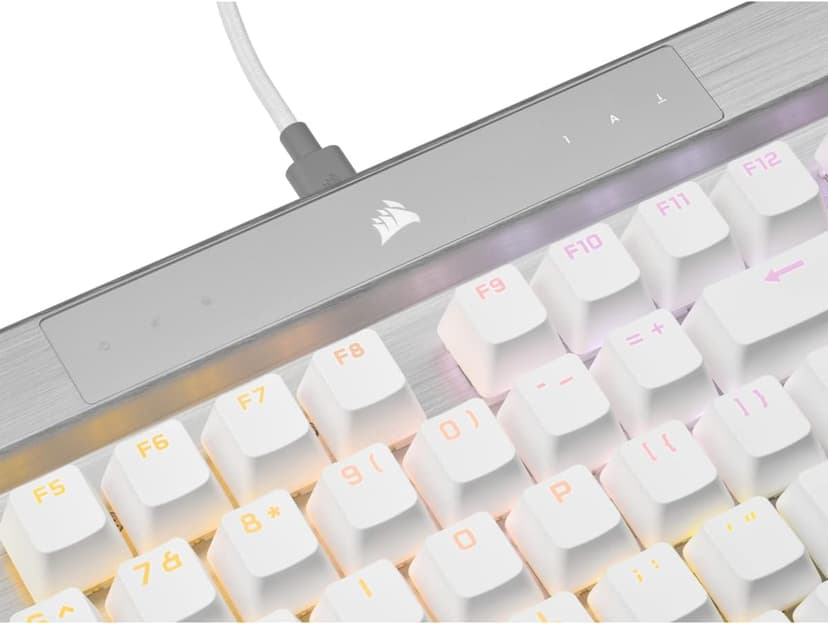 Corsair K70 PRO RGB Optical-Mechanical Gaming Keyboard - OPX Linear Switches, PBT Double-Shot Keycaps, 8,000Hz Hyper-Polling, Magnetic Soft-Touch Palm Rest - NA Layout, QWERTY - White