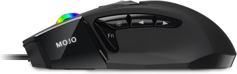 MOJO Pro Performance Silent Gaming Mouse - Wired Mouse with 9 Programmable Buttons Including Sniper Key, 12000 DPI, 1000 Hz, Custom Profiles