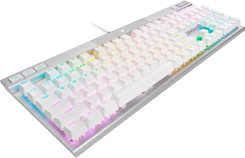 Corsair K70 PRO RGB Optical-Mechanical Gaming Keyboard - OPX Linear Switches, PBT Double-Shot Keycaps, 8,000Hz Hyper-Polling, Magnetic Soft-Touch Palm Rest - NA Layout, QWERTY - White