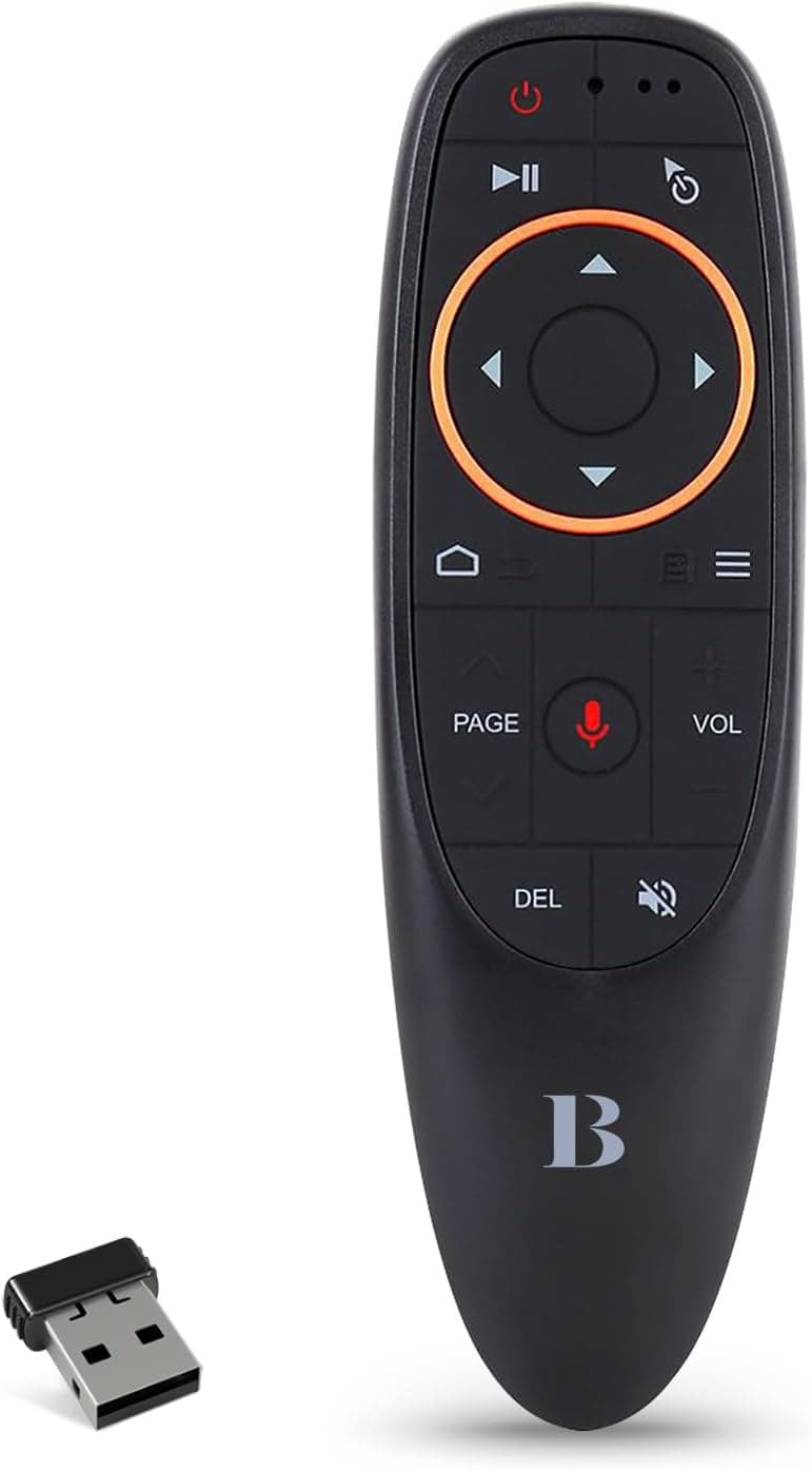 BL Air Mouse Remote Control, Voice Remote 2.4G RF Wireless Remote Control with 6-Axis Gyroscope IR Learning, USB Air Mouse Remote for PC Smart TV Android TV Box HTPC Laptop Projector Android Windows