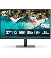 KOORUI 27 Inch 4K Monitor Computer UHD(3840 * 2160) IPS Display, 99% sRGB, 95% DCI-P3, 1.07 Billion Colors, Freesync & G-sync, Displayport & 2X HDMI, VESA 100 * 100mm, Tilt -5 to 20°, Audio Out (N07)