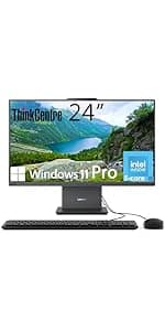 Lenovo ThinkCentre Business All-in-one Computer, 23.8" FHD IPS Display, Intel Core i5-13420H Processor, 32GB DDR5 RAM, 1TB PCIe SSD, Wi-Fi 6, Webcam, USB-C, HDMI in&Out, Windows 11 Pro