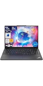 Lenovo ThinkPad E16 G2 16" FHD+ Business Laptop Computer, Intel 16-Core Ultra 7 155H (Beat Ultra 7 255U), Arc Graphics, 64GB DDR5 RAM, 2TB PCIe SSD, WiFi 6E, Backlit KB, FR, Windows 11 Pro, AZ-XUT