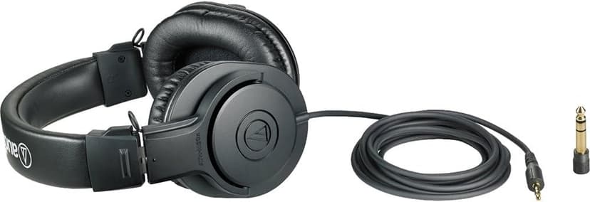 Audio-Technica ATH-M20x Professional Studio Monitor Headphones, Black (AUD ATHM20X)