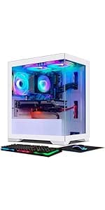 STGAubron Gaming PC, GeForce GTX 1660 Super 6G, Intel Core i3-10100F up to 4.3G, 16G DDR4, 1T SSD, WiFi, BT 5.0, RGB Fan x3, RGB BT Sound Bar, RGB BT Gaming Mic, Windows 11 Home