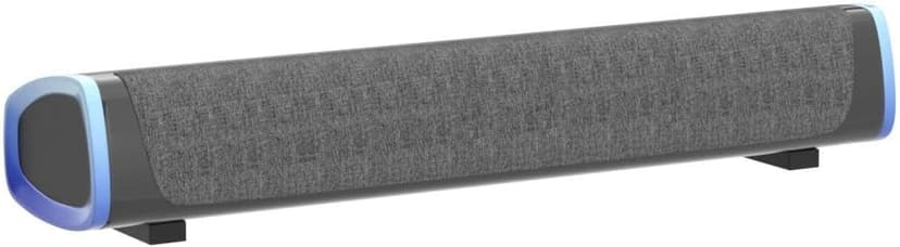 SOULION R30 Computer Speakers, Colorful LED Lights with Switch Button, Surround Sound Portable Computer Sound Bar Speakers for Desktop, Gray