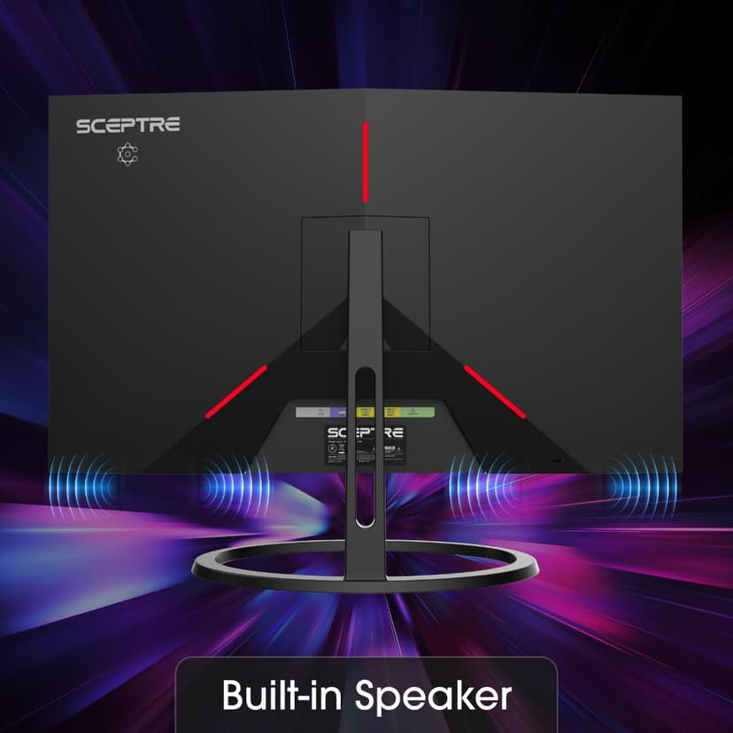 Sceptre 27" IPS 2K Monitor QHD 2560 x 1440 75Hz Edgeless DisplayPort HDMI Build-in Speakers Machine Black