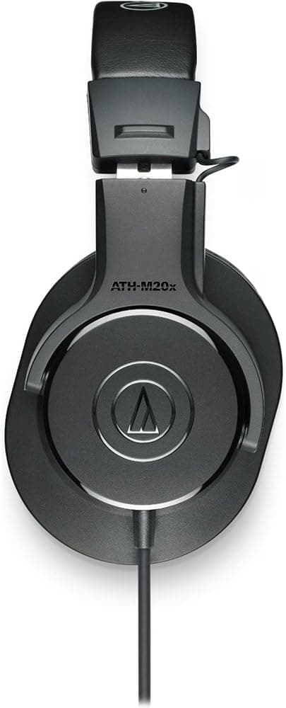 Audio-Technica ATH-M20x Professional Studio Monitor Headphones, Black (AUD ATHM20X)