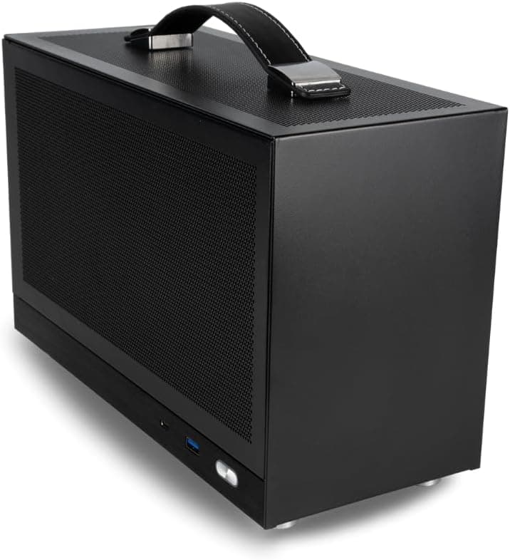 LAN Gaming Desktop (8.1L Small & Light, RTX 5070 12GB, AMD Ryzen 7 8700F, 32GB DDR5 RAM, 2TB NVMe SSD, Internal WiFi + Bluetooth, Windows 11 Pro) Best Mini ITX SFF Computer (Black)