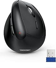 TECKNET Mini Vertical Wireless Mouse, Ergonomic Mouse for Small Hands, 4800DPI, 5 Adjustable DPI Levels, 6 Buttons, 2.4GHz Silent Optical Wireless Mouse for Laptop, Computers, PCs, Macs