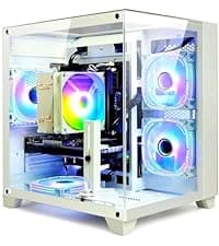 LXZ Desktop PC Computer Ryzen 5-5600GT 8 core 3.6GHz, 16G DDR4 RAM, 512G NVME SSD, Tower Computer with 400W Power Supply for Working, Home and Office (White)