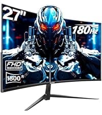 24.5 Inch Gaming Curved Monitor Built-in Speakers, 3000R 120Hz PC Screen Full HD 1080P, HDMI 2.0, VGA, Wall Mount Compatible 75 * 75mm