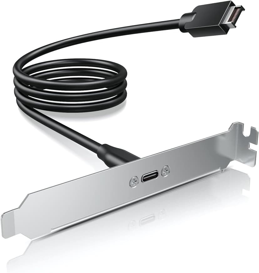 GRAUGEAR 20Gbps USB 3.2 Gen 2x2 USB-C Front Panel Type-C Adapter, Motherboard Header Extension Cable, USB-C to USB3.2 Type-E Key-A 20-Pin Connector with PCIe Bracket, 23.6 in [G-AD-ETC-10G]