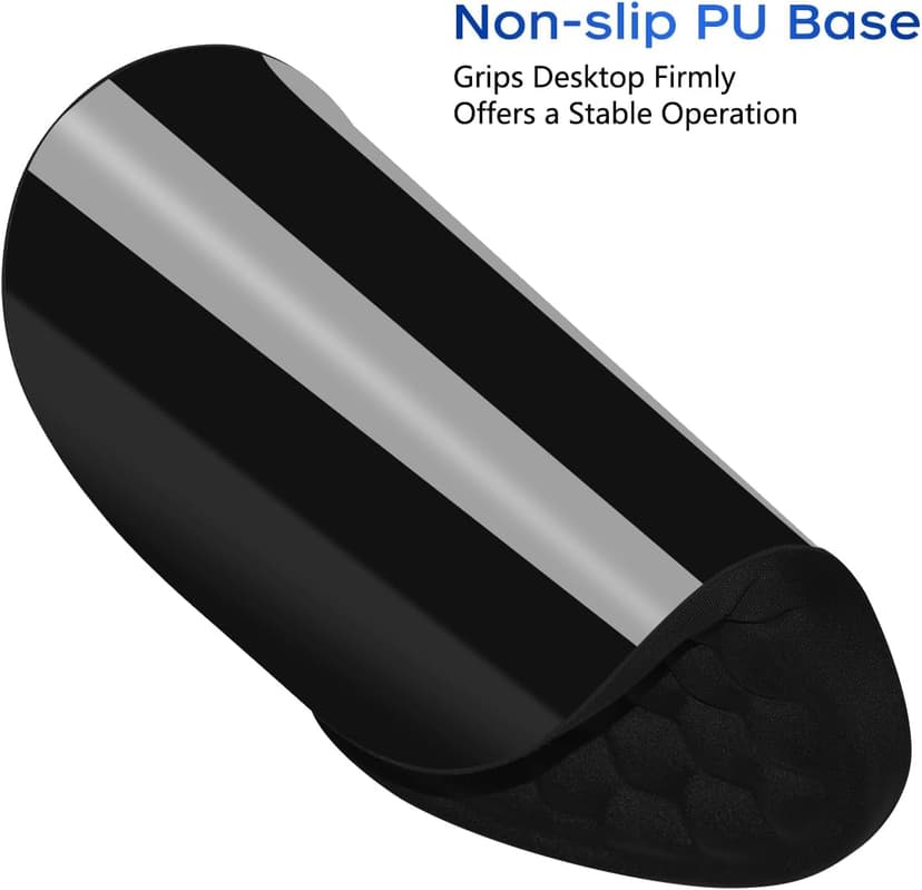 JIKIOU Ergonomic Mouse Pad Wrist Support with Massage Design, Memory Foam Wrist Rest Pain Relief Mousepad with Non-Slip PU Base, Mouse Pads for Wireless Mouse Black 12x8 inch