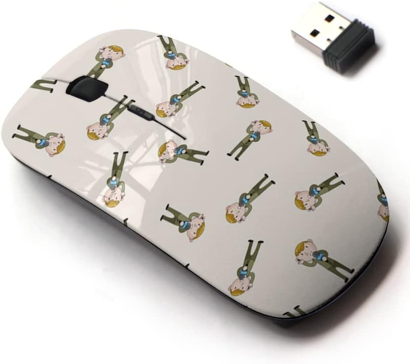 2.4G Wireless Mouse with Cute Pattern Design for All Laptops and Desktops with Nano Receiver - Reporter Photographer Cartoon