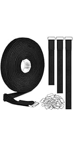 60 PCS 6 Inches Reusable Cable Ties, Adjustable Cord Straps, Cable Organizer, Cord Wrap and Hook Loop Cords Management - Black