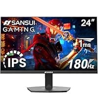 SANSUI 24 Inch Gaming Monitor 180Hz, DP 1.4 & HDMI 2.0 Ports High Refresh Rate Computer Monitor, Racing FPS RTS Modes, 1ms Response Time 110% sRGB (ES-G24F4, HDMI Cable Included)