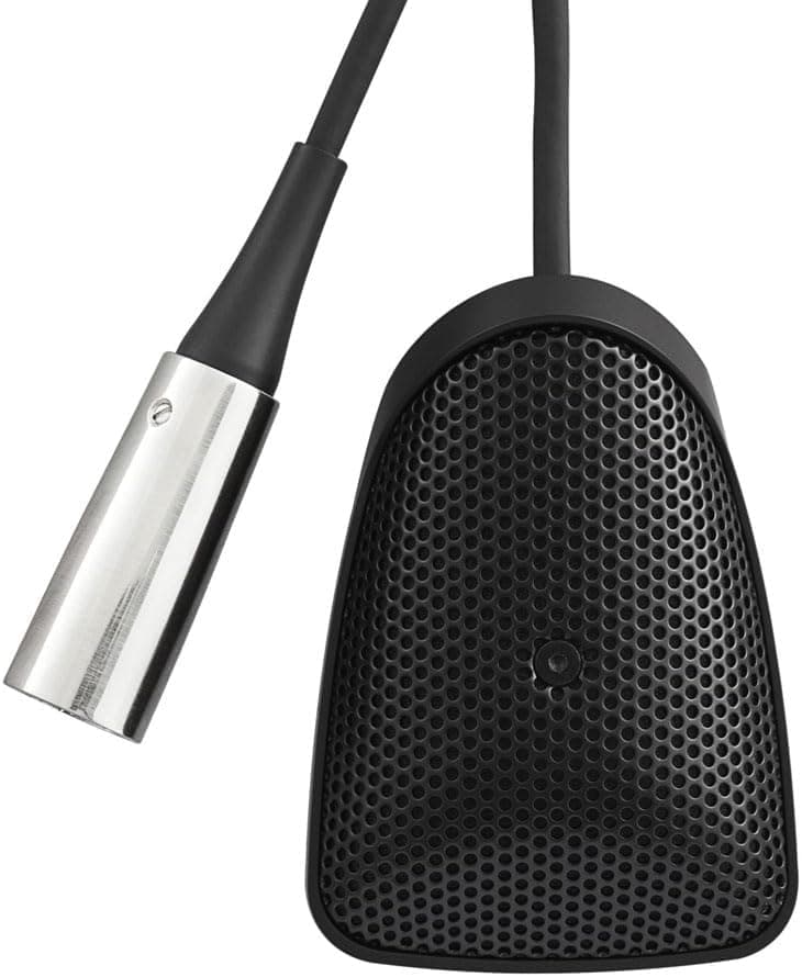 Shure Centraverse CVB Installed Sound Boundary Microphone - Black, Omnidirectional Condenser Mic, 12-Foot XLR Cable (CVB-B/O)