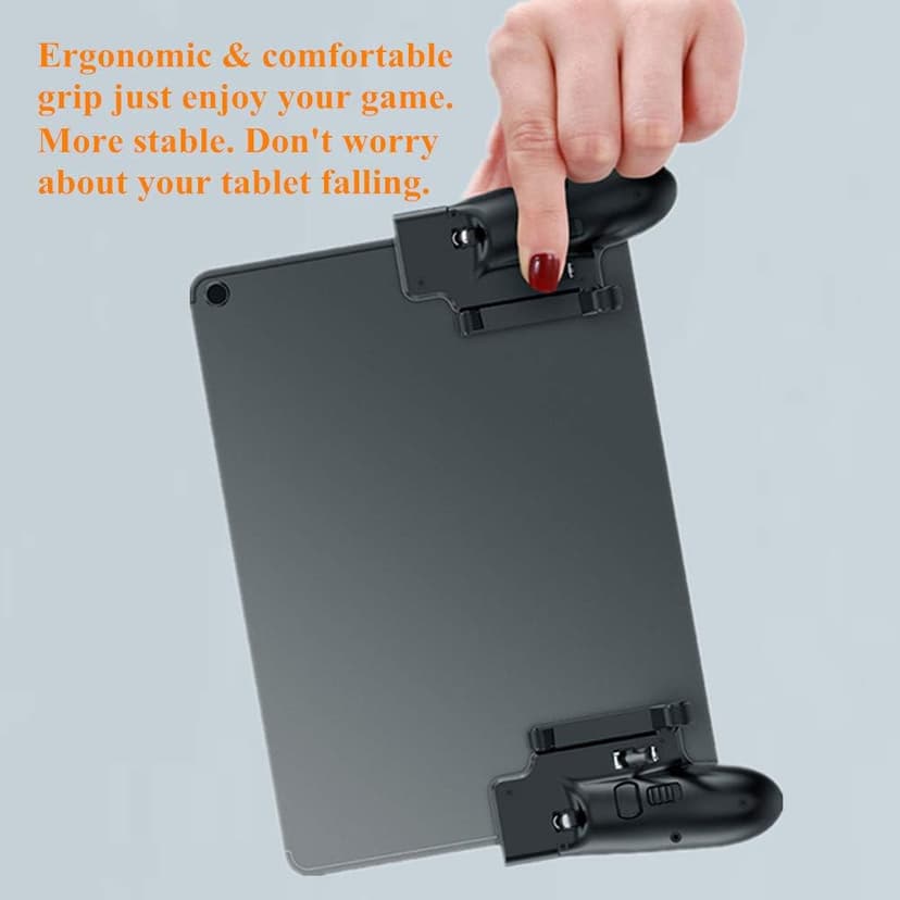 PUBG Controller for iPad, 4 Triggers [6 Finger Operation] Sensitive Shoot Aim Trigger Gamepad Grip, Support 9.7-12.9 inch iPad & Tablet (Thickness < 10mm)