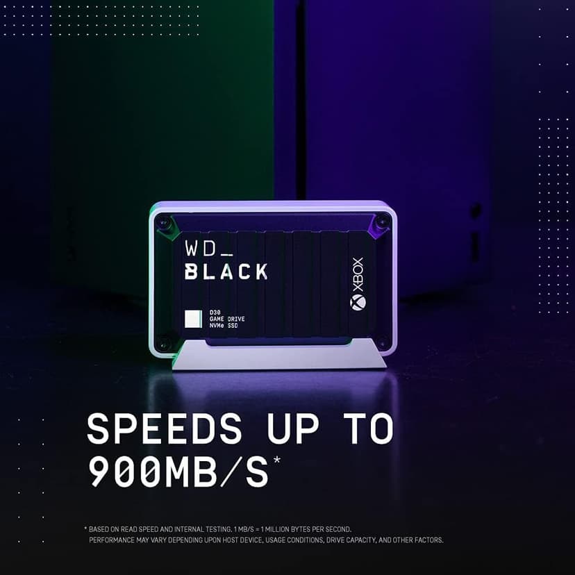 WD_BLACK 2TB D30 Game SSD - Portable External Drive, Compatible with Xbox and PC, Up to 900MB/s - WDBAMF0020BBW-WESN