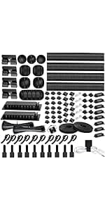 [313Pcs] Cable Management Kit, 67 Adhesive Cable Clips, Topavatop Desk Cord Organizer, 22 Reusable Cable Strap, 4 Cable Sleeve Split, 200 Nylon Cable Zip Ties with 20 Mounts for TV Office Home, White