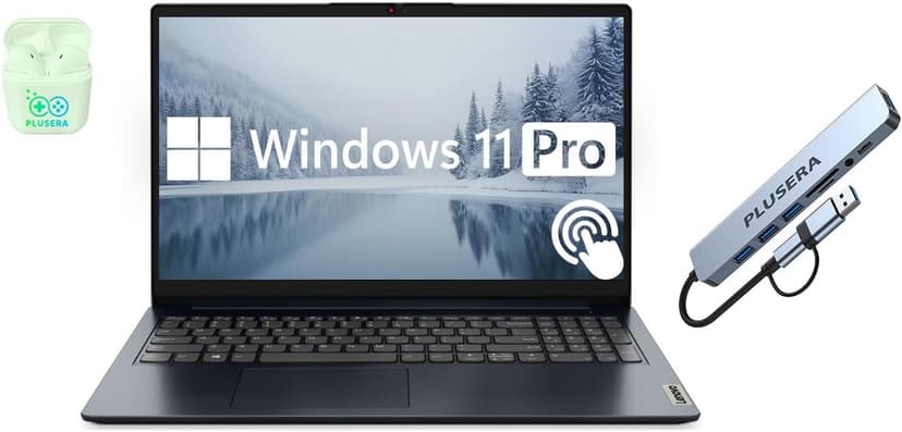 Lenovo IdeaPad 15.6” FHD Touchscreen Laptop, 40GB RAM 2.5TB Storage (2TB SSD+512GB Docking Station Set), 10-Cores Intel Core i5, Windows 11 Pro with Microsoft Office Included, PLUSERA Earphones