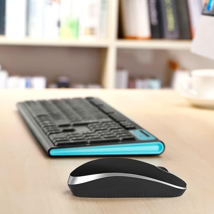 Vssoplor Wireless Mouse, 2.4G Slim Portable Computer Mouse with Nano Receiver Quiet Silent Optical Laptop Mouse for Notebook, PC, Laptop, Computer-Black and Silver