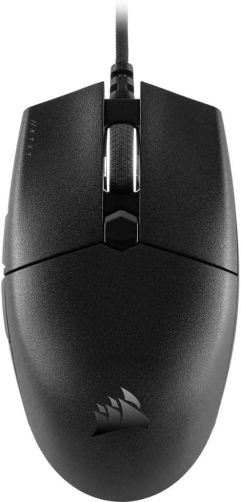 Corsair Katar Pro XT Ultra-Light Gaming Mouse- 18k DPI PixArt Optical Sensor- RGB Scroll Wheel Lighting- 6 Programmable Buttons- Lightweight Paracord Cable,Black