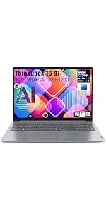 Lenovo ThinkBook 16 G6 16" FHD+ Laptop Computer, 13th Gen Intel 10-Core i5-1335U (Beat i7-1270P), 16GB DDR5 RAM, 512GB PCIe SSD, WiFi 6, Bluetooth 5.1, Fingerprint Reader, Windows 11 Pro, Tilsiy Cable
