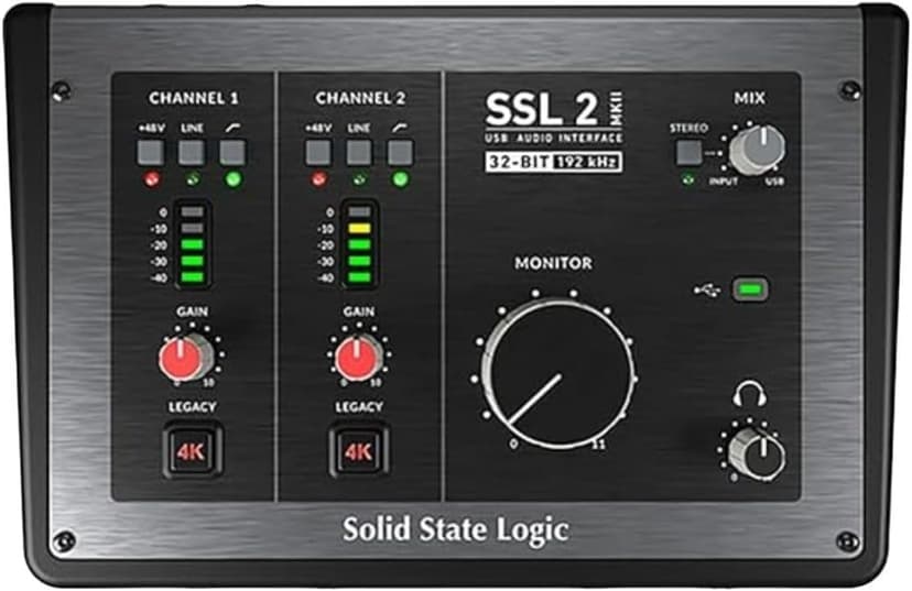 Solid State Logic SSL 2 MKII 2 x 2 USB Audio Interface with Dual Pro-Grade Headphone Outputs, Next-Gen Converters, and 4K Analogue Enhancement
