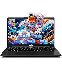 NIMO 15.6" IPS FHD-Gaming-Laptop, 6 Cores AMD Ryzen 5 6600H 32GB DDR5 RAM 1TB SSD (Beat i7-1165G7 up to 4.5GHz) 660M 6nm GPU-Computer with 100W Type-C Backlit Keyboard, Fingerprint