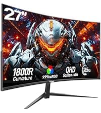 24.5 Inch Gaming Curved Monitor Built-in Speakers, 3000R 120Hz PC Screen Full HD 1080P, HDMI 2.0, VGA, Wall Mount Compatible 75 * 75mm