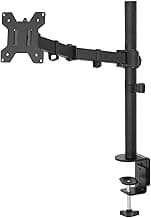 Amazon Basics Single Computer Monitor Stand with Tilt and Rotation, Height Adjustable VESA Desk Arm Mount, Steel, 30 inches, Black