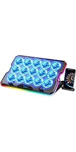 Laptop Cooling Pad, Gaming Laptop Cooler with 6 Quiet Fans, Laptop Fan Cooling Pad Fits 12-17 Inch Laptop, USB Port Powered, 7 Adjustable Height