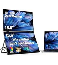 InnoView 18" 2K 100Hz Portable Monitor 100% DCI-P3 Portable Dual Monitor for Laptop 315°Adjustable Screen Extender for Windows Mac with Type-C HDMI DP Foldable Monitors Portatil(No Driver Needed)