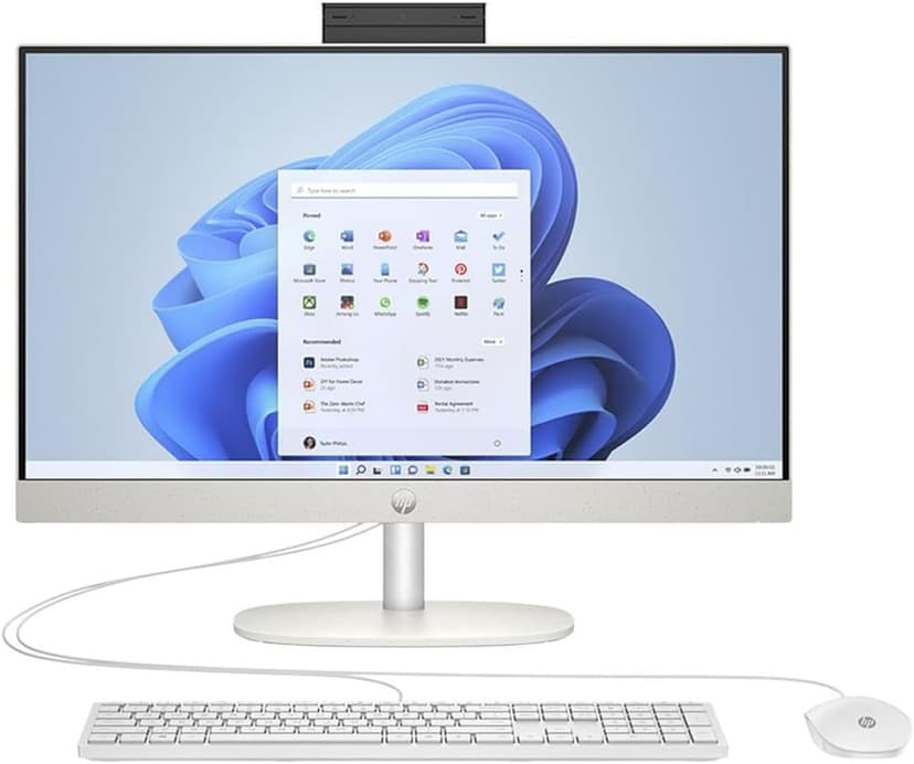 HP All-in-One 24-cr000 2024 AIO Desktop 23.8" FHD | Intel i3-N300 8-Core Intel UHD Graphics | 24GB DDR4 4TB SSD | Bluetooth 5.3 | Windows 11 Pro | Shell White