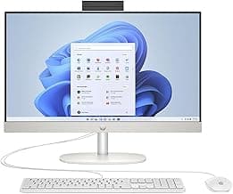 HP All-in-One 24-cr000 2024 AIO Desktop 23.8" FHD | Intel i3-N300 8-Core Intel UHD Graphics | 24GB DDR4 4TB SSD | Bluetooth 5.3 | Windows 11 Pro | Shell White