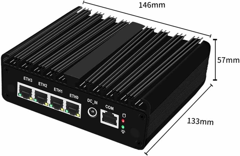 N150 Mini PC Firewall Router 4 LAN i226-V 2.5G Celeron NVMe Fanless Mini Computer