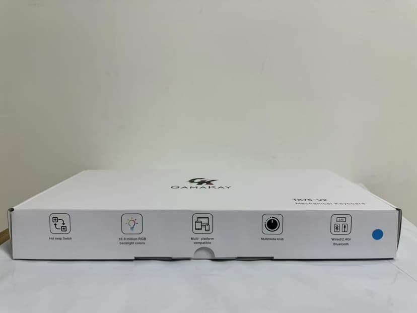 GK GAMAKAY TK75 V2 75% Silent Mechanical Keyboard with TFT Screen, Hot Swap RGB Bluetooth 5.0/2.4GHz Wireless/USB-C Wired PBT Cherry Profile Keycaps Gaming Keyboard (GamaKay Pegasus Switch)