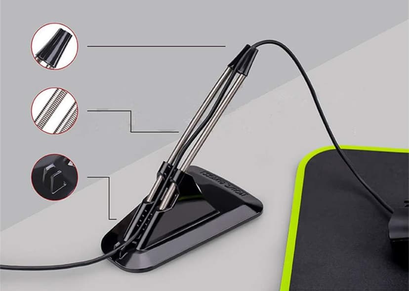 AOZCBOR Flexible Mouse Bungee Mouse Cord Management Fixer Holder (Black)