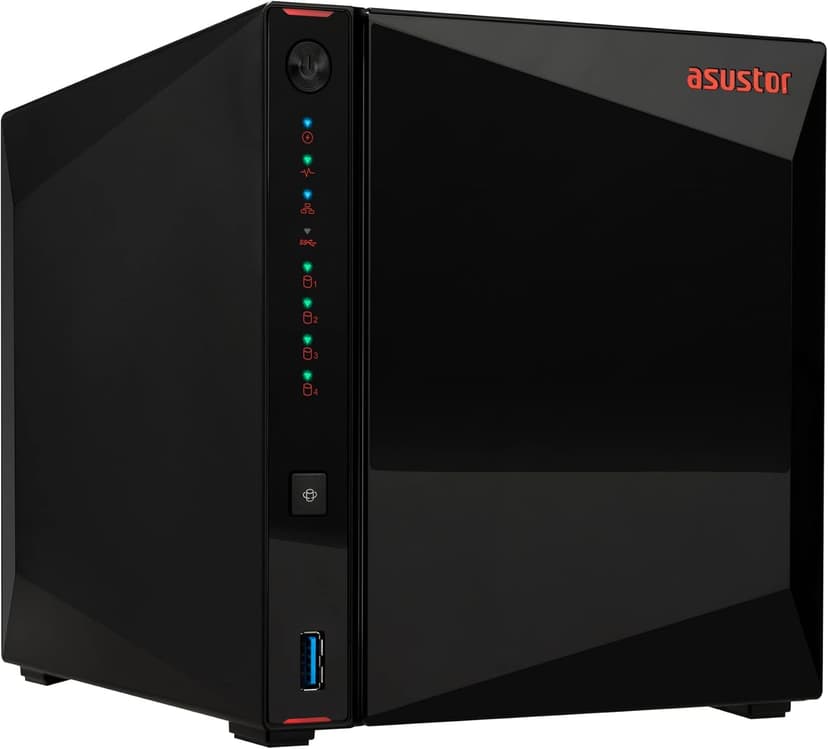 Asustor AS5404T, 4 Bay NAS, Intel Quad-Core 2.0GHz CPU, 4x M.2 NVMe SSD Slots, 2 x 2.5 GbE Ports, 4 GB DDR4 RAM, Network Attached Storage (Diskless)