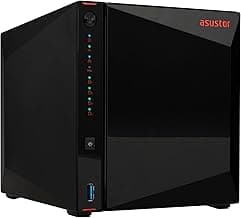 Asustor AS5404T, 4 Bay NAS, Intel Quad-Core 2.0GHz CPU, 4x M.2 NVMe SSD Slots, 2 x 2.5 GbE Ports, 4 GB DDR4 RAM, Network Attached Storage (Diskless)