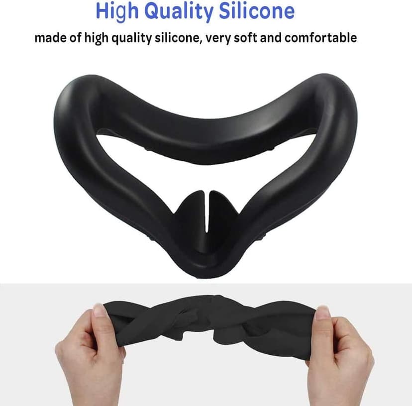 RGEEK VR Silicone Face Cover for Quest 2, Sweat-Proof Lightproof Non-Slip Washable Replacement Face Pads for Quest 2 Accessories