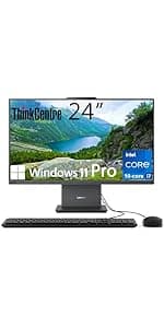 Lenovo ThinkCentre Business All-in-one Computer, 23.8" FHD IPS Display, Intel Core i5-13420H Processor, 32GB DDR5 RAM, 1TB PCIe SSD, Wi-Fi 6, Webcam, USB-C, HDMI in&Out, Windows 11 Pro